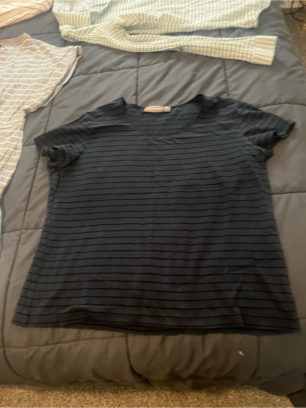 4 item lot of stripes: three tops and a dress